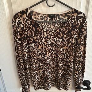 Talbots Animal Print Long Sleeve Top